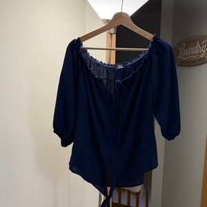 Chico's Elegant Navy Blouse
